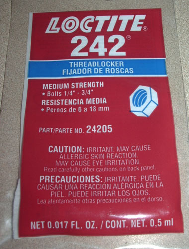 LOCTITE 242 "BLUE" THREAD LOCKER - 0.5ML LOCTITE 242 "BLUE" THREAD LOCKER - 0.5ML