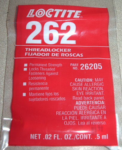 LOCTITE 262 "RED" THREAD LOCKER - 0.5ML LOCTITE 262 "RED" THREAD LOCKER - 0.5ML